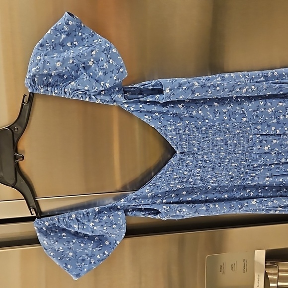 💕REFORMATION💕 Baxley Dress ~ Sweetheart Neckline Eve Blue Floral Print 10 NWT - Picture 12 of 16